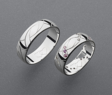 stříbrné snubní prsteny vzor Z56