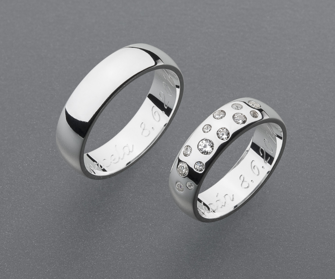 stříbrné snubní prsteny vzor Z42