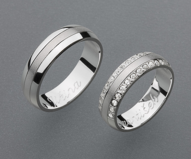 stříbrné snubní prsteny vzor Z36