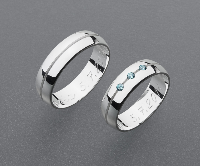 stříbrné snubní prsteny vzor Z45