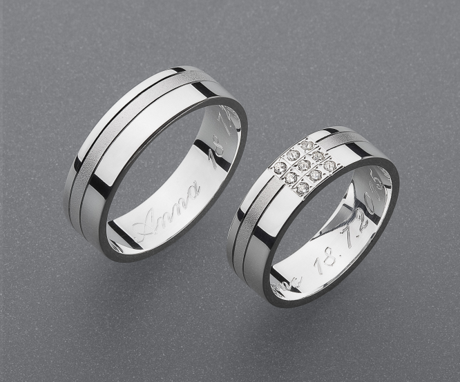 stříbrné snubní prsteny vzor Z49
